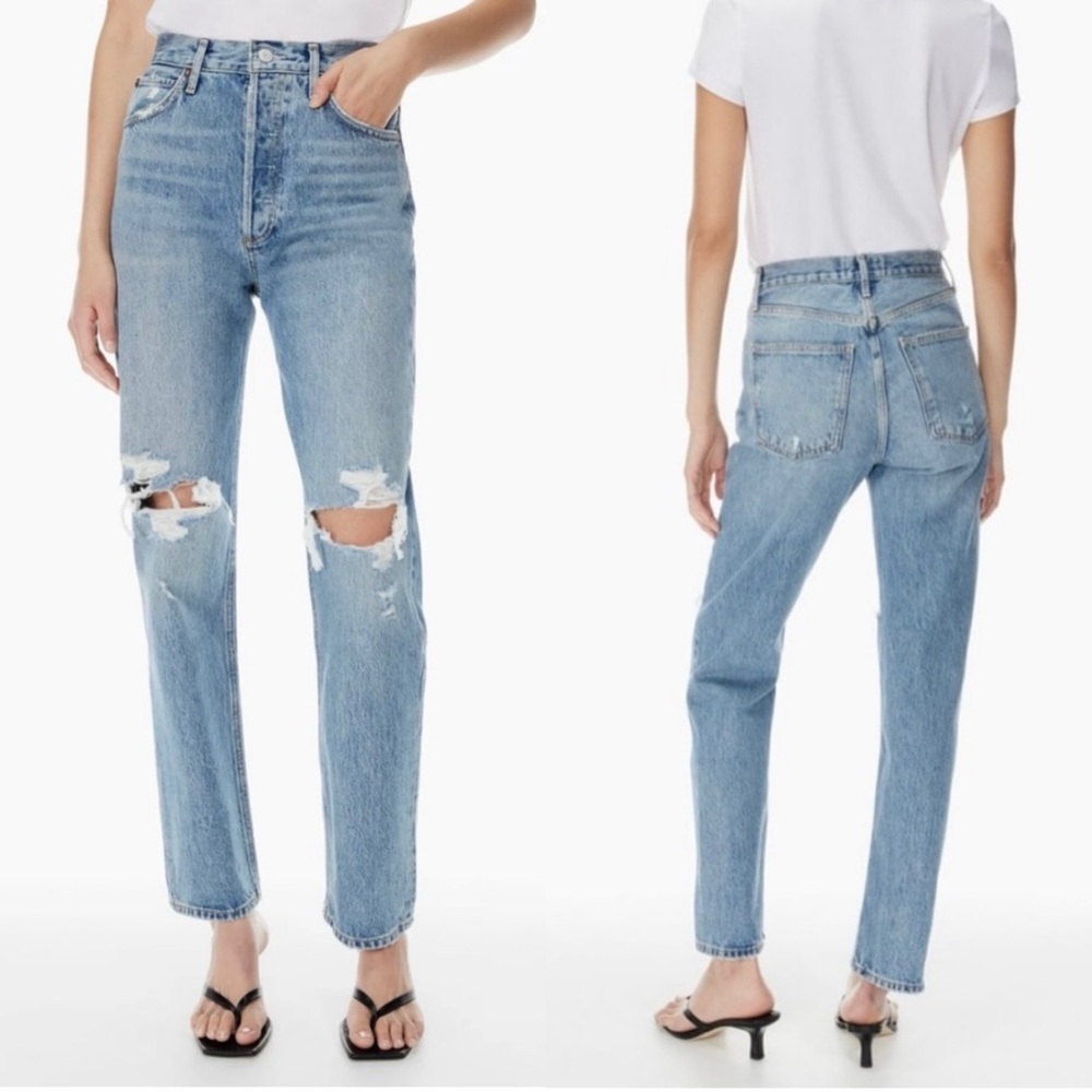 AGOLDE 90s Pinch Waist Jeans 23 NWT | Distressed High Rise Straight Leg